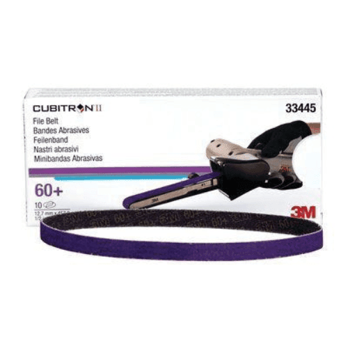 3M Cubitron II 33445 60+ Grit File Belt, 1/2in x 18in, Box of 10 - 3M Sandpaper