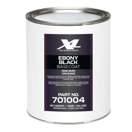 Ebony Black Code UA Polyester Basecoat Paint, Quart, Excel 701004 - Excel Automotive Paint