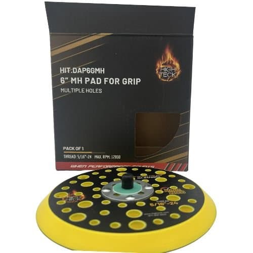High Teck 6" Dia Multi-Hole Velcro Backup Pad for Palm Sander - High Teck Sandpaper