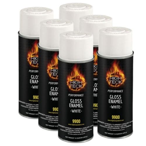 High Teck 9900 Gloss White Enamel, 12 oz Aerosol, Box of 6 - High Teck Aerosols