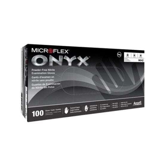 Microflex Onyx N644 Textured Black Gloves X-Large - Microflex Disposable Gloves