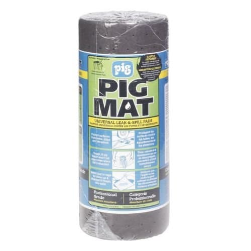 PIG 25201 15 in x 50 ft Gray Oil and Fluid Absorbent Mat Roll - PIG Shop Supplies