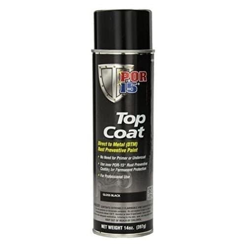 POR-15 45818 Gloss Black Top Coat DTM Paint, 14 oz Aerosol Can - POR-15 Aerosols