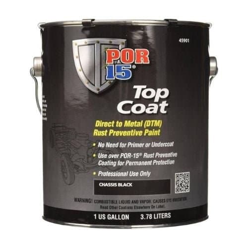 POR-15 45901 Chassis Black Top Coat DTM Paint, 1 Gal - POR-15 Automotive Paint