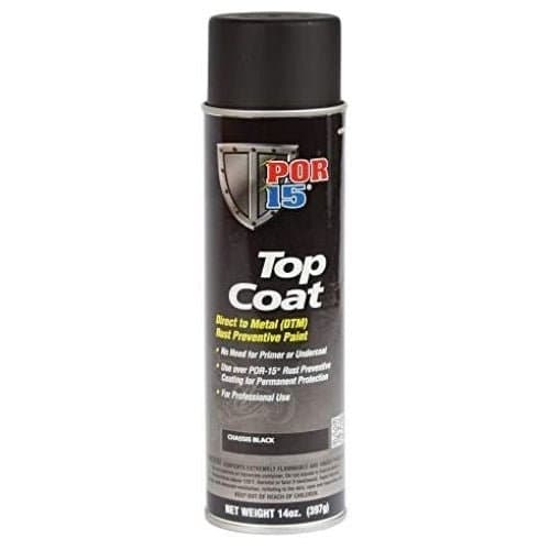 POR-15 45918 Chassis Black Top Coat DTM Paint, 14 oz Aerosol Can - POR-15 Aerosols