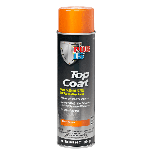 POR-15 46218 Safety Orange Top Coat DTM Paint, 16 oz - POR-15 Aerosols