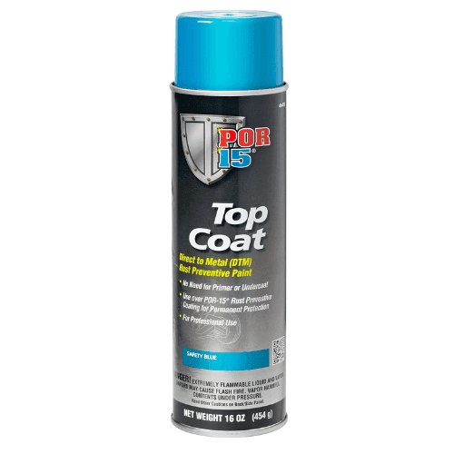 POR-15 46418 Safety Blue Top Coat DTM Paint, 16 oz - POR-15 Aerosols