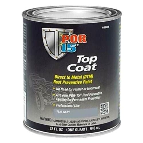 POR-15 46604 Quart Flat Gray Top Coat DTM Paint - POR-15 Automotive Paint