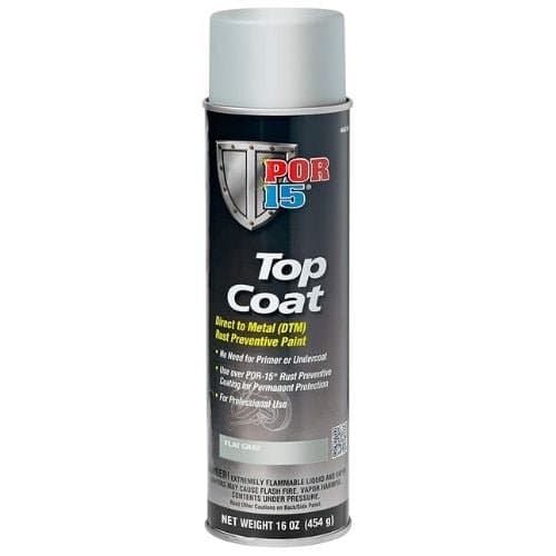 POR-15 46618 Flat Gray Top Coat DTM Paint, 14 oz Aerosol Can - POR-15 Aerosols