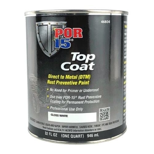 POR-15 46804 Quart White Top Coat DTM Paint - POR-15 Automotive Paint