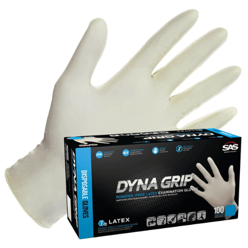 SAS Dyna Grip 650-1004 White Latex Gloves X-Large - SAS Disposable Gloves