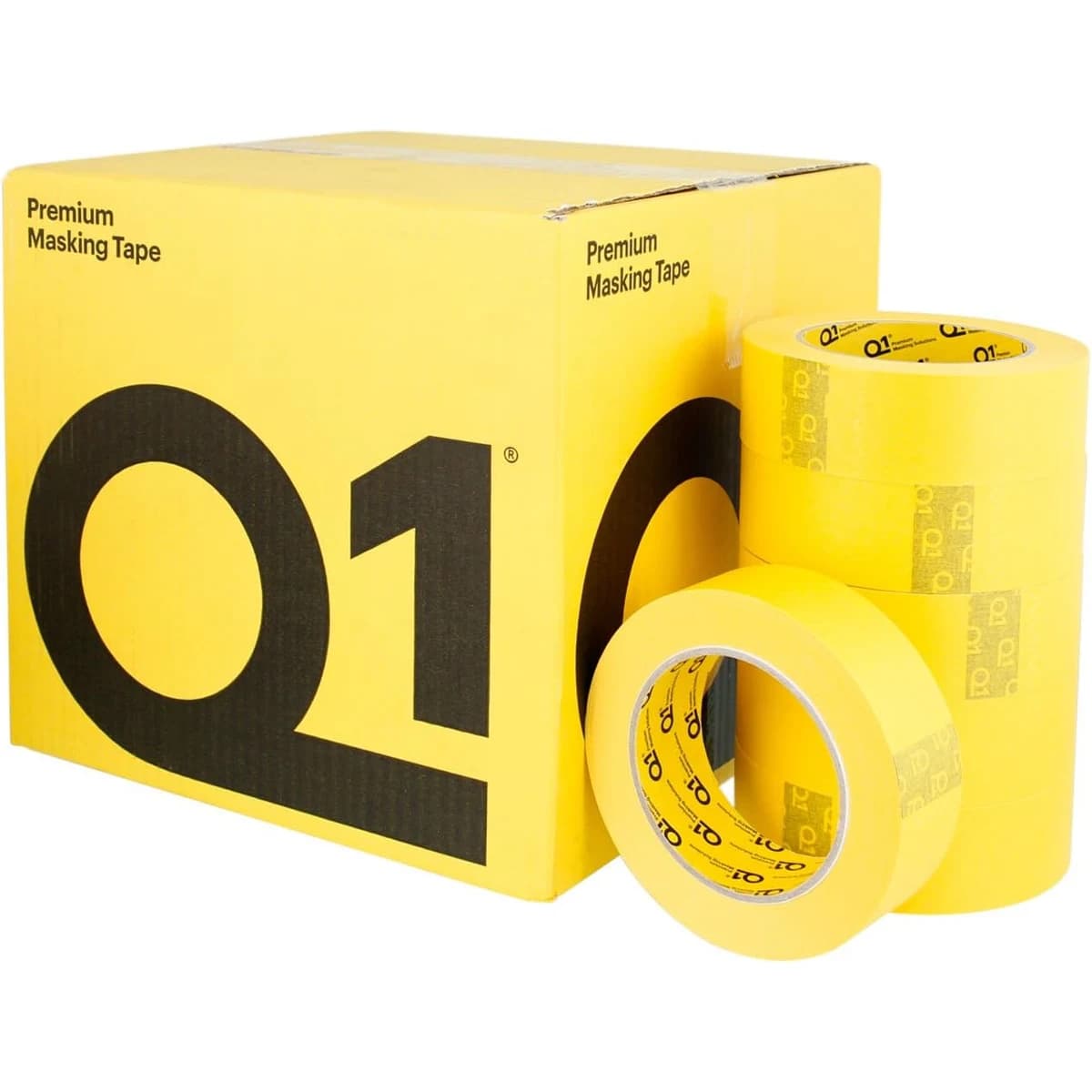 Q1® MTQ118 Premium Masking Tape, 55 m x 18 mm, 125 um THK, 48/case, Sun Yellow - Q1 Surface Prep