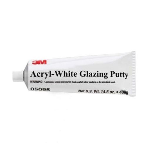 3M 05095 Acryl White Slow Spot Glazing Putty, 14.5 oz Tube - 3M Body Fillers