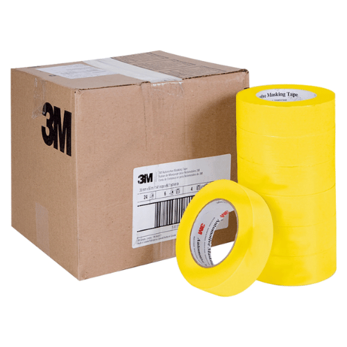 3M™ 06654 1.5" Yellow Automotive Masking Tape, Case of 24 - 3M Masking Tape & Paper