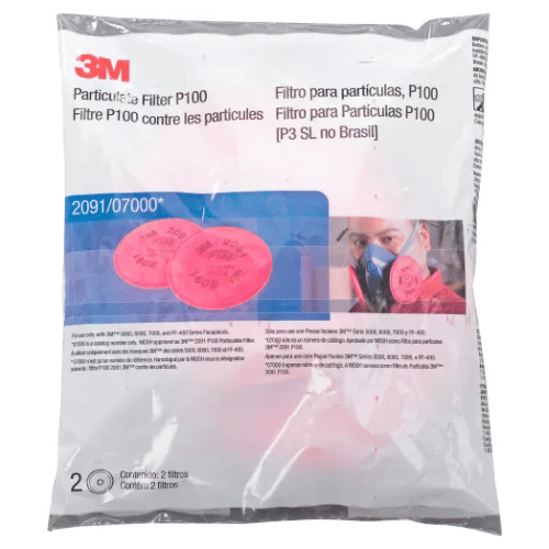 3M 07000 2091 Pink Particulate Filter, Pack of 2 - 3M Respirators
