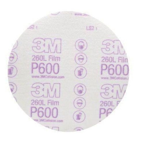 3M™ 600 Grit 6 in Finishing Film Disc, White Aluminum Oxide, Box of 100 - 3M Sandpaper