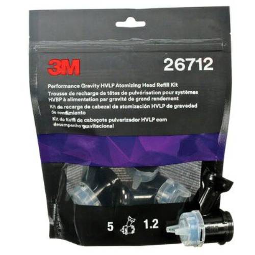 3M 26712 1.2 mm Blue Atomizing Head Refill Kit, 5 pk - 3M Spray Guns