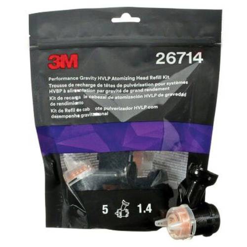 3M 26714 1.4 mm Orange Atomizing Head Refill Kit, 5 pk - 3M Spray Guns