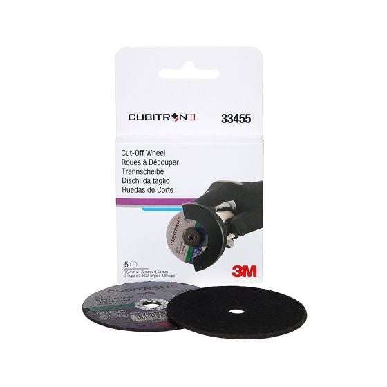 3M 33455 Cubitron II Cut-Off Wheel, 3 in x .0625 x 3/8, Box of 5 - 3M Tools & Equipment