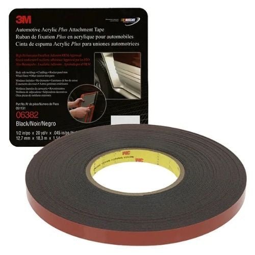 3M™ 6382 1/2 in Black Attachment Tape - 3M Masking Tape & Paper