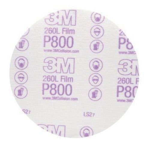 3M 800 Grit 6" Finishing Film Disc, White Aluminum Oxide, Box of 100 - 3M Sandpaper