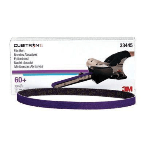 3M Cubitron II 33445 60+ Grit File Belt, 1/2in x 18in, Box of 10 - 3M Sandpaper