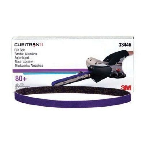 3M Cubitron II 33446 80+ Grit File Belt, 1/2in x 18in, Box of 10 - 3M Sandpaper