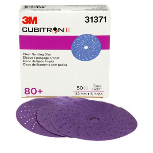 3M Cubitron™ II 80+ Grit 6" Purple Sanding Disc #31371, Box of 50 - 3M Sandpaper