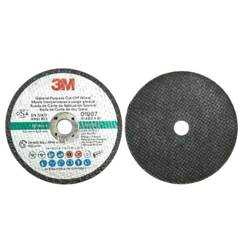3M Green Corps 01987 3 in x 1/32 in Cut-Off Wheel, Box of 50 - 3M Tools & Equipment