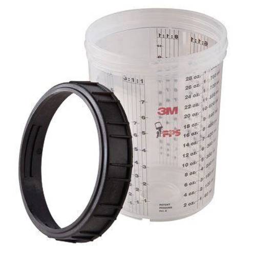3M PPS 1.0 16023 28 oz Large Hard Cup, 4 pk - 3M Paint Gun Cups & Liners