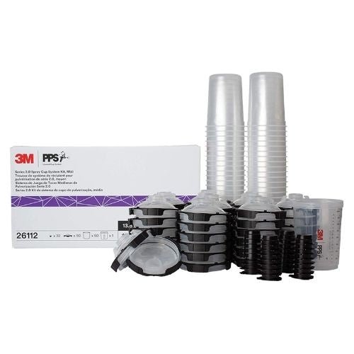 3M PPS 2.0 13.5 oz Midi Lid and Liner Kit, 26112, 200 Micron Filter - 3M Paint Gun Cups & Liners