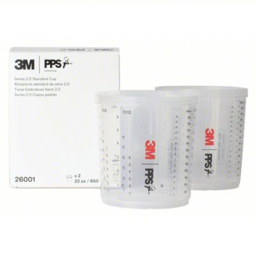 3M PPS 2.0 26001 22 oz Standard Hard Cup, 2 pk - 3M Paint Gun Cups & Liners