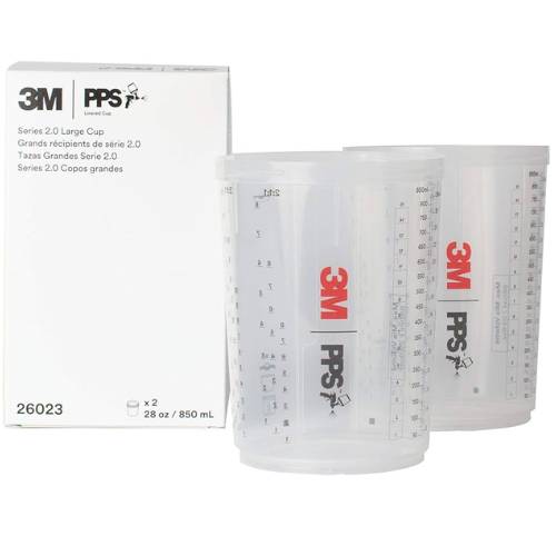 3M PPS 2.0 26023 28 oz Large Hard Cup, 2 pk - 3M Paint Gun Cups & Liners