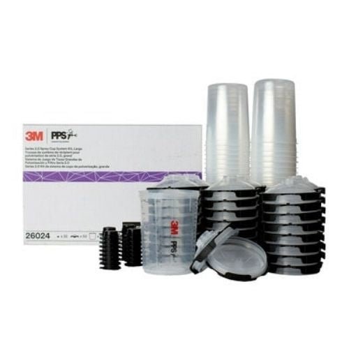 3M™ PPS™ 2.0 28 oz Large Lid and Liner Kit, 26024, 200 Micron Filter - 3M Paint Gun Cups & Liners