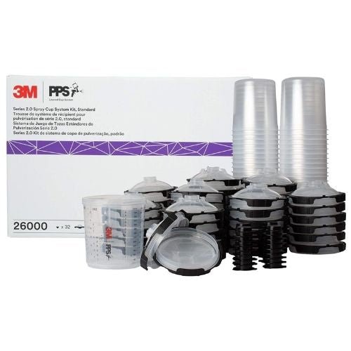 3M PPS 2.0 22 oz Standard Lid and Liner Kit, 26000, 200 Micron Filter - 3M Paint Gun Cups & Liners