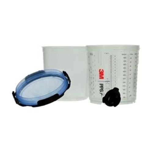 3M PPS 2.0 22 oz Standard Lid and Liner Kit, 26301, 125 Micron Filter - 3M Paint Gun Cups & Liners