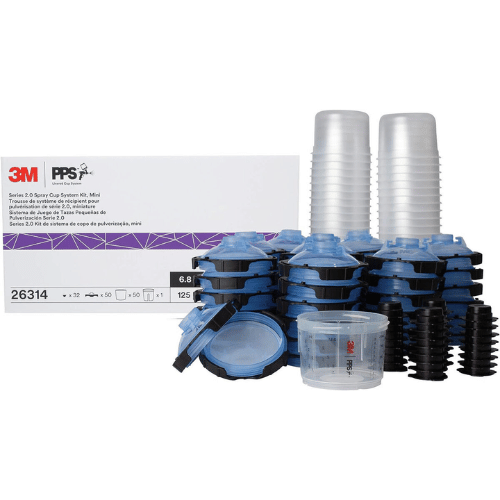 3M™ PPS™ 2.0 6.8 oz Mini Lid and Liner Kit, 26314, 125 Micron Filter - 3M Paint Gun Cups & Liners