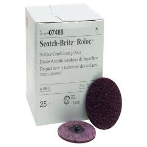 Scotch Brite Roloc 07486 Grinding Disc | 3" DIA | Box of 25 - 3M Sandpaper