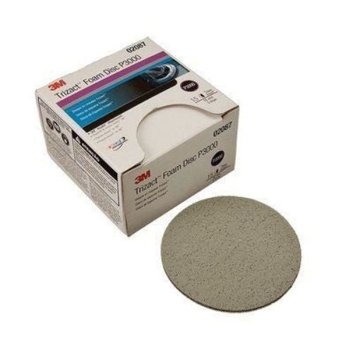 3M Trizact 3" Foam Abrasive Disc, 3000 Grit, Box of 15 - 3M Sandpaper