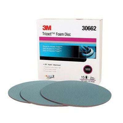 3M Trizact™ 30662 6" Blue Foam Abrasive Disc, 5000 Grit, Box of 15 - 3M Sandpaper
