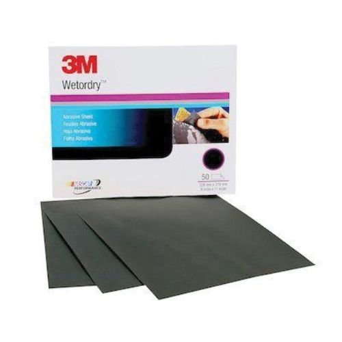 3M Wetordry 02043 220 Grit Abrasive Sheeting | 9"x11" | Case of 50 - 3M Sandpaper