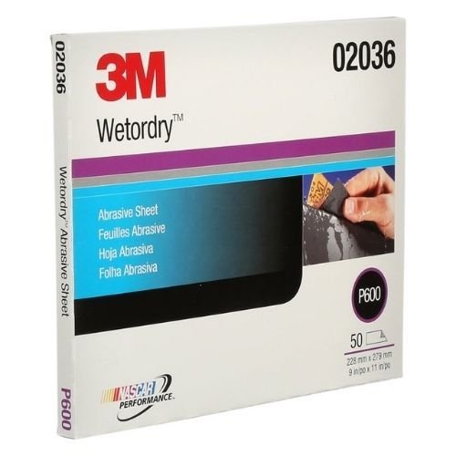 3M Wetordry 600 Grit Black Silicon Carbide Abrasive Sheet #2036, 50 pc - 3M Sandpaper