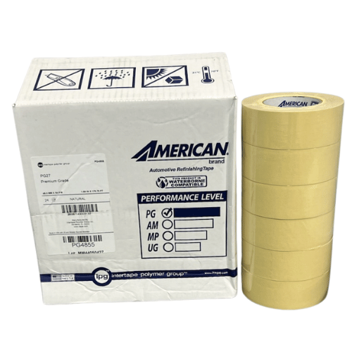 American PG27 2" High Temp Beige Masking Tape, Case of 24 Rolls - American Masking Tape & Paper