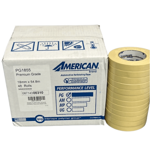 American® PG27-3/4" High Temp Beige Masking Tape, Case of 48 - American Masking Tape & Paper