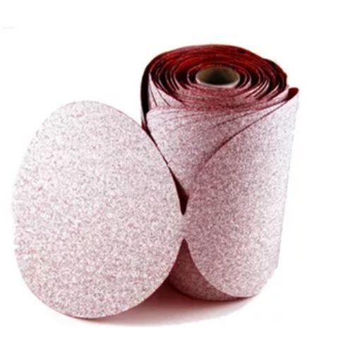 Carborundum Red 6 in 320 Grit PSA Sanding Disc Roll of 100 - Carborundum Sandpaper