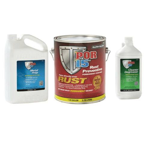 POR-15 3 Step Rust Prevention Kit, Gallon Gloss Black+Cleaner+Metal Prep - POR-15 Automotive Paint
