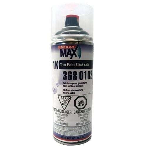 SprayMax® 3680102 1K Black Satin Trim Paint, 11.3 oz - Spraymax Automotive Paint