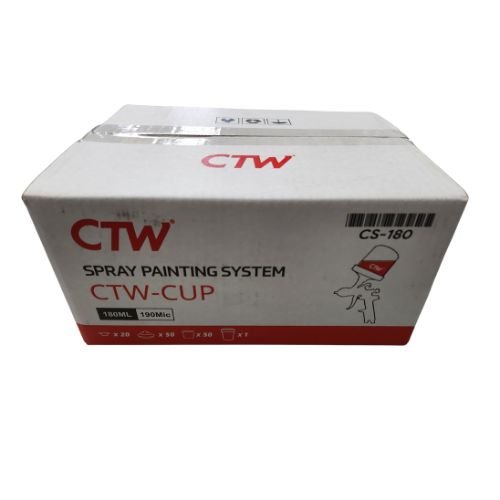CTW CS-180ml (6 oz) Disposable Paint Cup System, 50 pc Lid/Liner Kit - CTW Paint Gun Cups & Liners