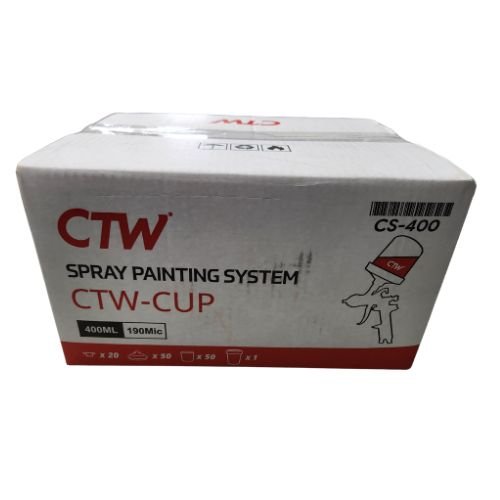 CTW CS-400ml (13.5oz) Disposable Paint Cup System, 50 pc Lid/Liner Kit - CTW Paint Gun Cups & Liners