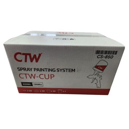 CTW CS-850ml (28oz) Disposable Paint Cup System, 50 pc Lid/Liner Kit - CTW Paint Gun Cups & Liners